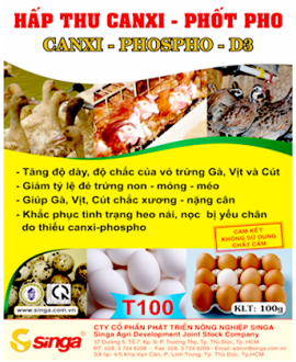 T100 - Canxi-phospho-D3 – Hấp thu Canxi- Phospho