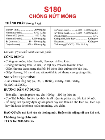 S180 - Bios - Chống nứt móng