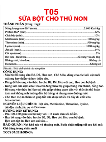 T05 - Singa A+ – Sữa bột