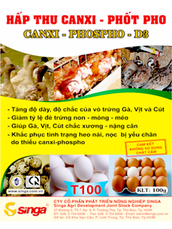 T100 - Canxi-phospho-D3 – Hấp thu Canxi- Phospho