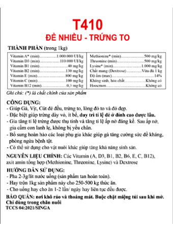T410 - Hi-egg – Đẻ nhiều trứng to