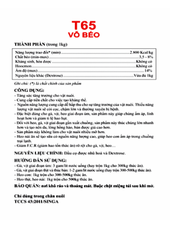T65 - Energy – Vỗ béo