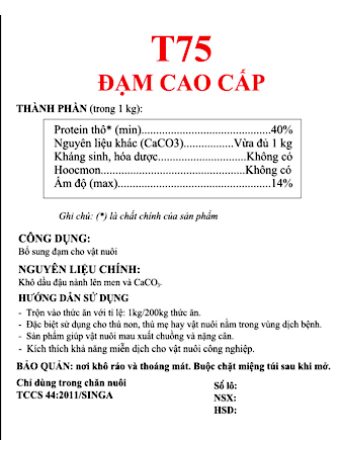 T75 - Peptide – Đạm Cao Cấp ( tan )