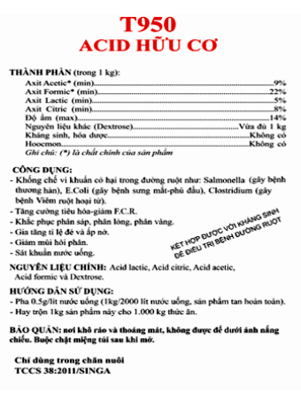 T950 ( Bột) - Fourcids – Acid hữu cơ